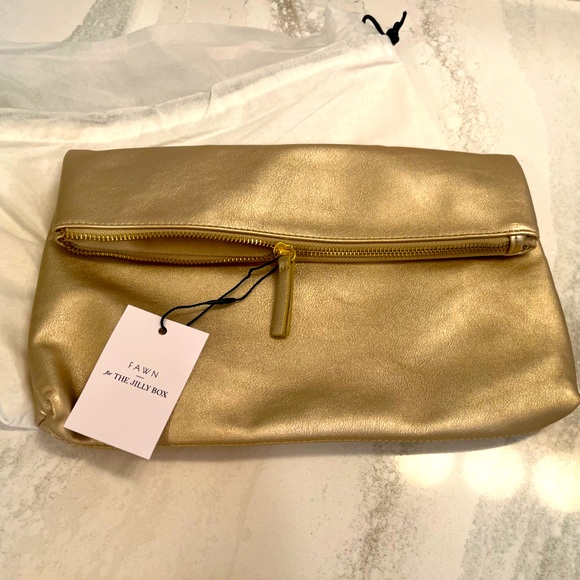 Fawn Design & Jilly Box Gold Foldover Clutch - Picture 3 of 6
